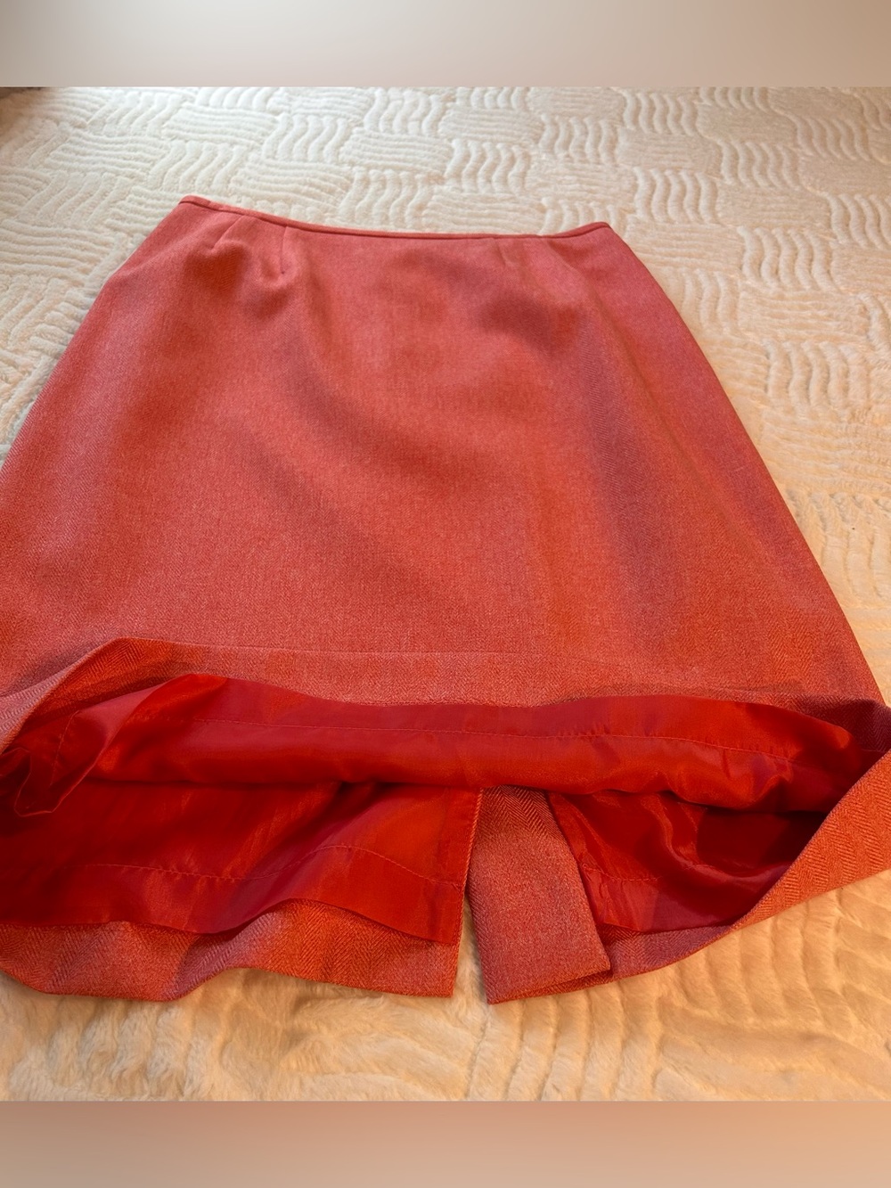 Le Suit Coral Pencil Skirt Herringbone Soft Jacquard Blazer Lined Notch Collar - Picture 6 of 16